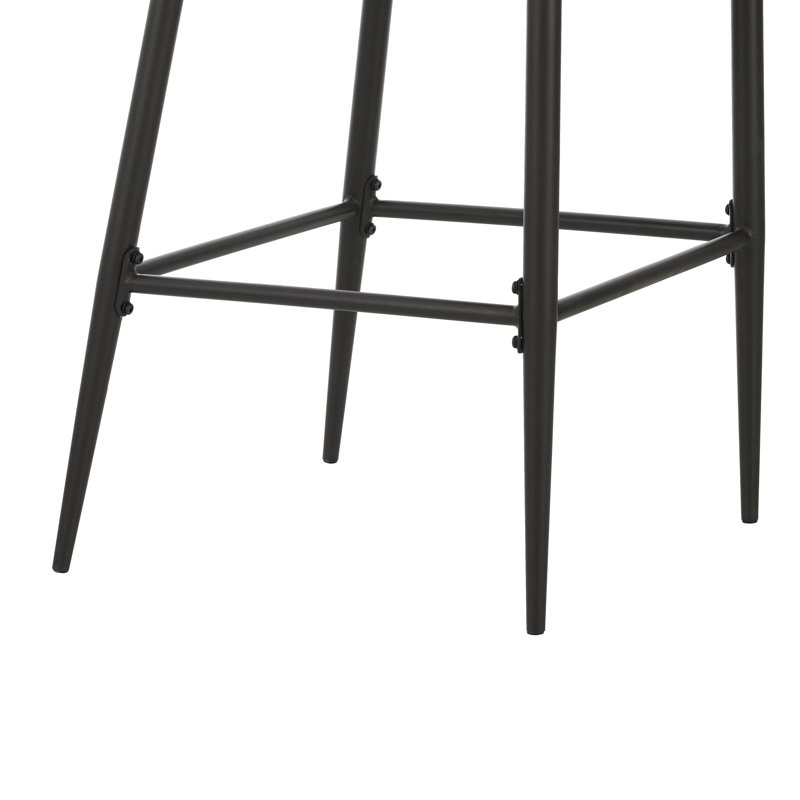 Henrik 30" Seat Height Metal & Faux Leather Bar Stools, Beige