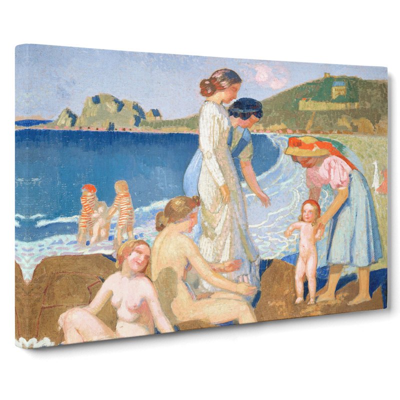 Bathers In Perros Guirec by Maurice Denis - Wrapped Canvas Painting, 50cm H x 76cm W x 3cm D