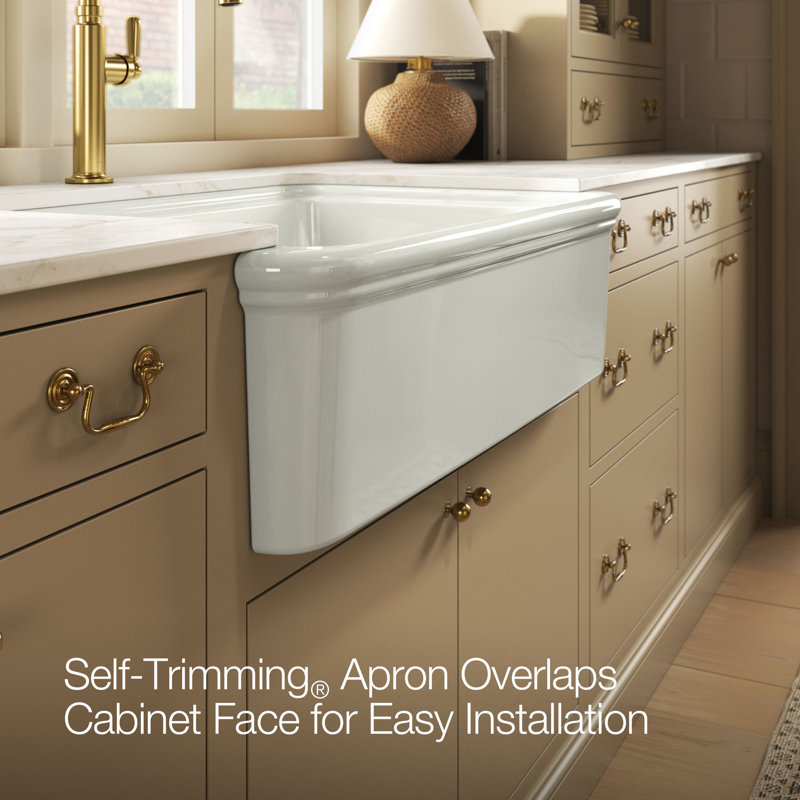 Audrine35-1/2" Undermount Single-Bowl Farmhouse Kitchen Sink, Dune, 36"