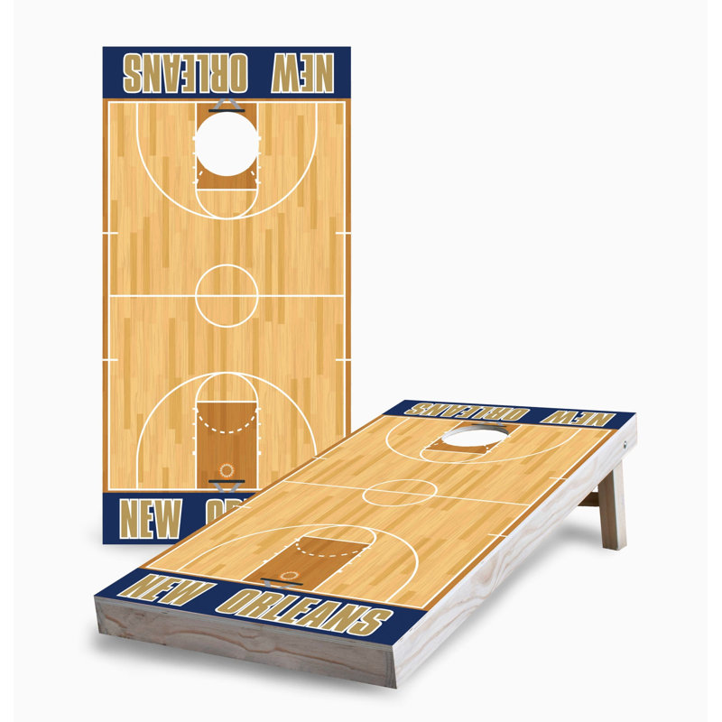 Ensemble de jeu de basketball 2 x 4 New Orleans Basketball | Comprend (2) planches (8) sacs et accessoires optionnels
