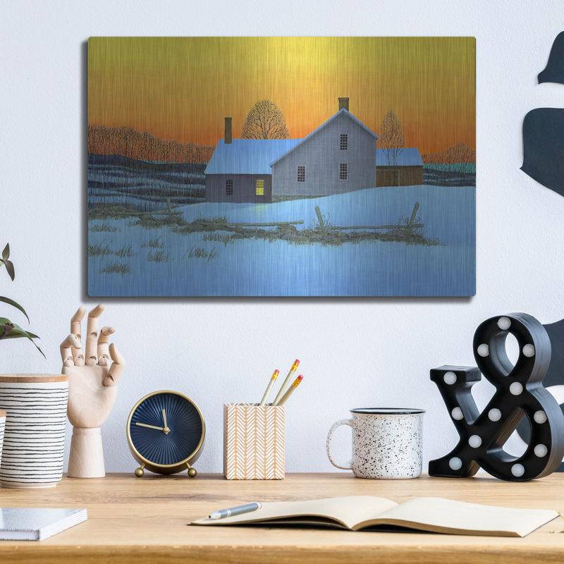 Art mural en métal luxueux «Dusk» par Michael Fratrich, 16 po x 12 po, H 12 po x l 16 po