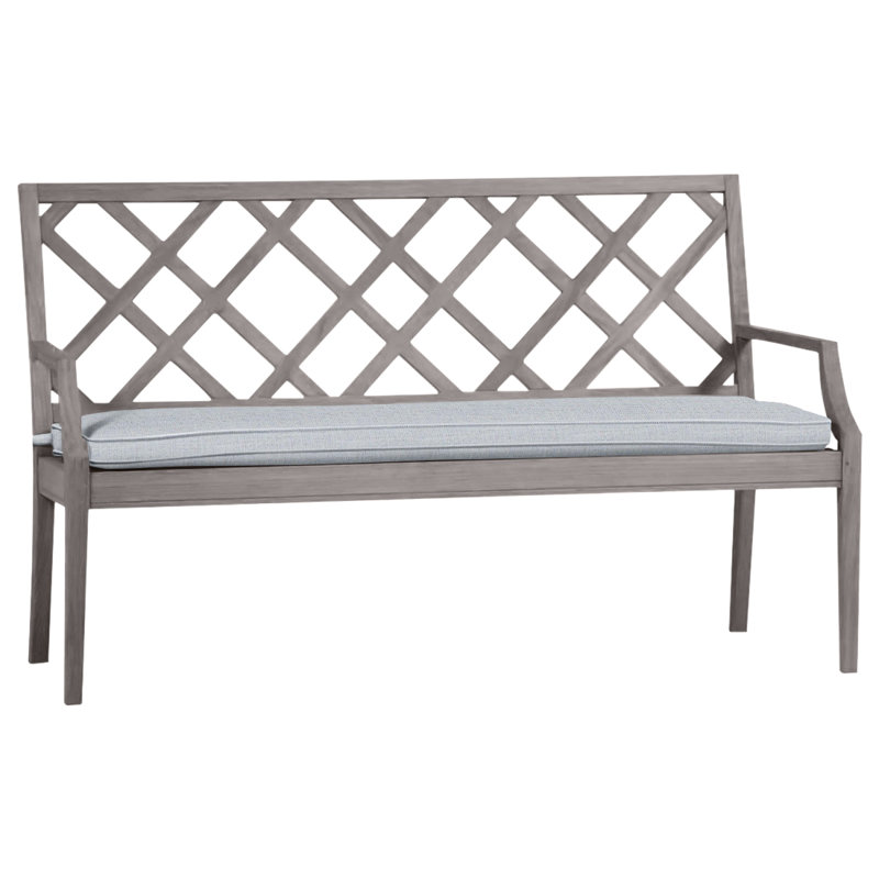 Banc d'extérieur en teck Haley, Huître teck, Welt, Lin chambray
