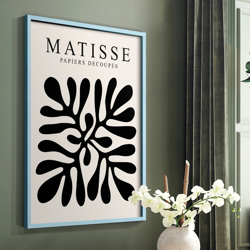 Matisse CXL III, reproduction d'art encadrée - bois massif, H 10 po x l 8 po, Bleu