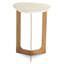 Fresno 24" Side Table In White Marble And Antique Brass Base