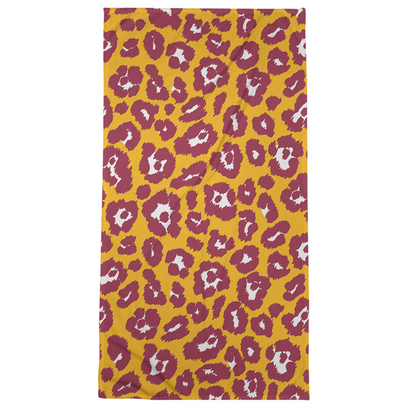 Serviette de bain Lucida, Mélange polyester-coton, Jaune / blanc / rouge