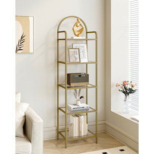 https://assets.wfcdn.com/im/09555565/resize-h310-w310%5Ecompr-r85/2480/248048734/5-tier-ladder-shelf-tempered-glass-bookcase-bookshelf-gold-slim-shelving-unit.jpg