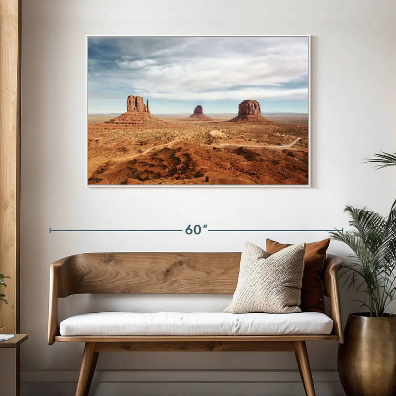 Arizona Monument Valley, Cadre flottant blanc, 46 po x 31 po