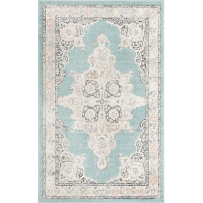 Tapis traditionnel bleu clair