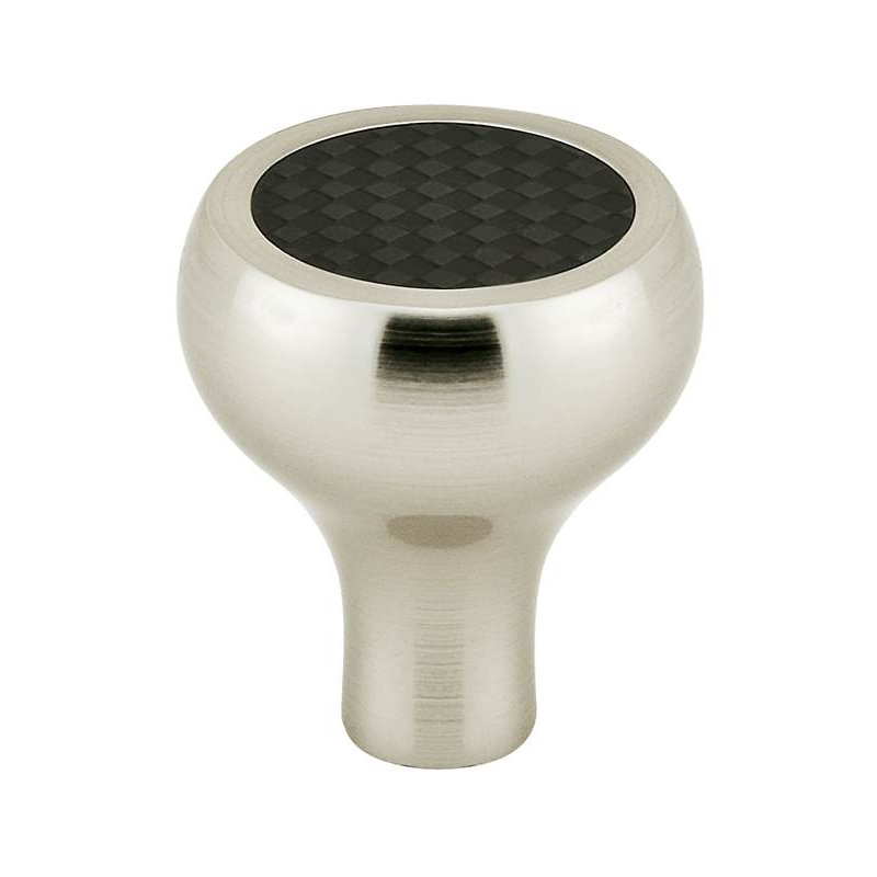Poignée champignon surdimensionnée de 1 1/4 po de diamètre, H 1,25 po x l 1,25 po x P 1,25 po, Noir / nickel satiné