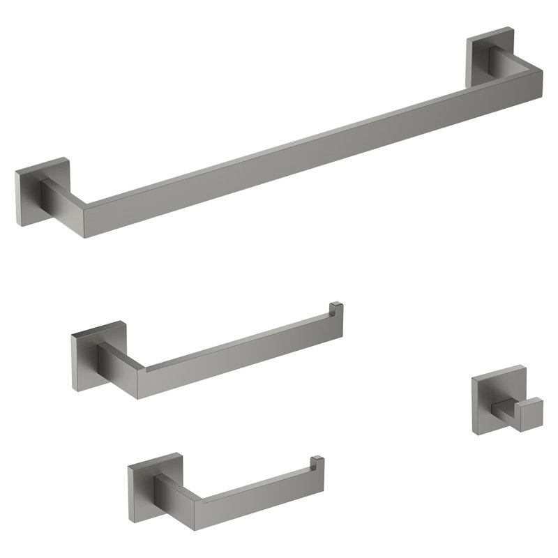 Ensemble de quincaillerie de salle de bain 4 pièces, Graphite noir