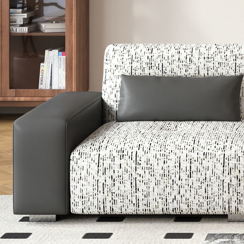 Modern Minimalist Modular Sofa, Black/Beige
