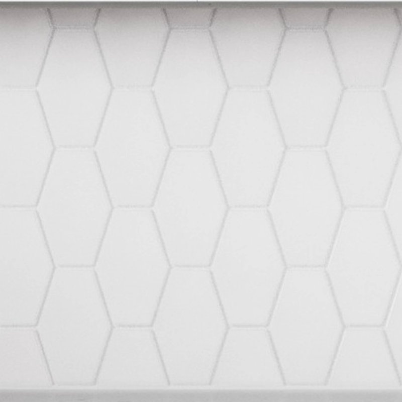 Long Hex 10.60in.x11 in. Glass Mosaic Tile, Soft Ivory Matte