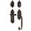 Nostalgic Warehouse Victorian Plate F Grip Handleset with Single Cylinder Deadbolt and Fleur Lever