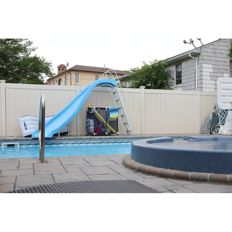 Bac de rangement pour piscine flottant, balles, jouets et équipement, très grand, Bleu/Blanc