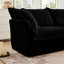 Noir: luxueux avec siège à coussin haut. Tissu naturel en velours côtelé au design élégant. Couvre-taches amovibles. Sièges spacieux et confortables. Pratique. Cadre en bois. Installation facile en noir: respirant