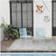 Summer - Fauteuil empilable moderne en plastique 4 pièces pour l'intérieur et l'extérieur - Dossier ergonomique à lattes, matériau PP toutes saisons, bleu ciel clair - patio, balcon, café