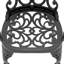 4 chaises de jardin en fonte d'aluminium avec structure noire, coussins remplis de mousse à cellules ouvertes de couleur aléatoire, revêtement, sièges de rangement empilables et confortables, design