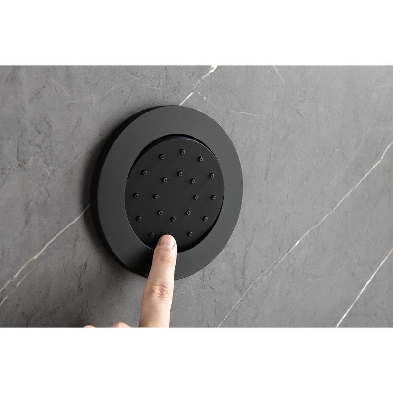 Shower In Matte Black With Slide Bar, Hose, And Valve Trim Brass Options, Matte Black
