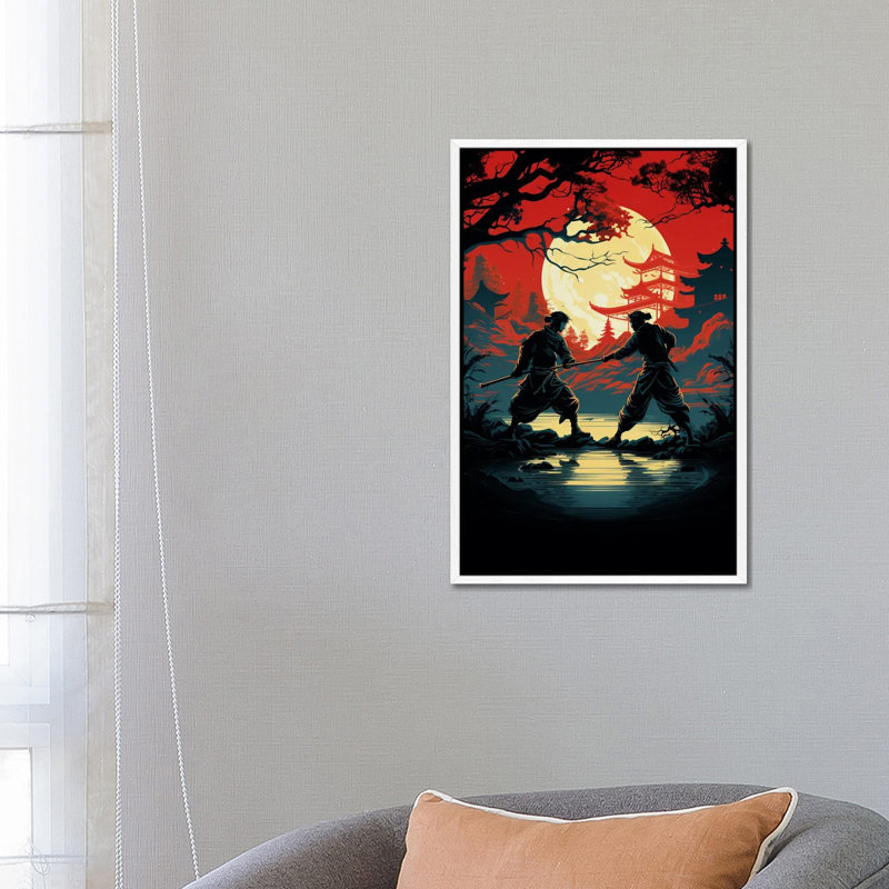 Samurai Garden II 1 Piece Wall Art on Canvas, 66.04 cm H x 45.72 cm W, White Floater Frame