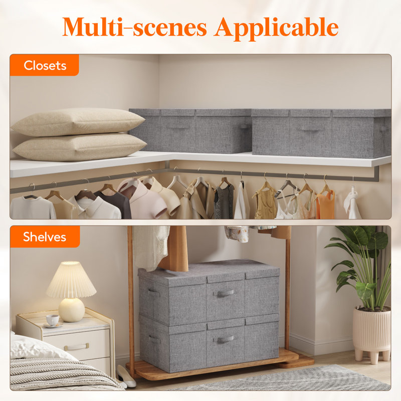 80l Under Bed Storage Containers, 9.8 Inch Tall Underbed Clothes Storage Organizer Bin With Sturdy Sidewalls, Bottom, 3 Lids, Deep Storage Drawer For Clothes, Shoes, Blankets, Pillows 2 Pack