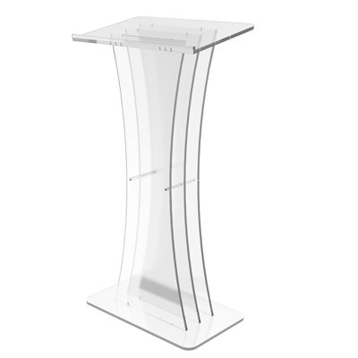 Podium assemblé Fixtureisplays® en acrylique transparent fantôme ou pupitre 1803-3 - podium assemblé
