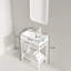 Meuble-lavabo 24 po avec lavabo en céramique, ensemble de lavabo console sur pied, lavabo rectangulaire en céramique blanc brillant sans robinet, pieds en métal ouverts, tablettes de rangement, couleur blanche-1843372972