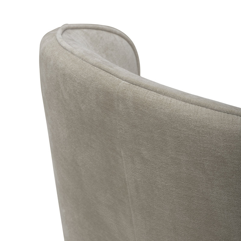 Faouzi Accent Dining Chair W/ Casters, Cream Polyester