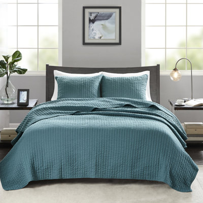 Couette réversible bleu sarcelle King/King - Microfibre, rembourrage en coton Graceful Home Bedding