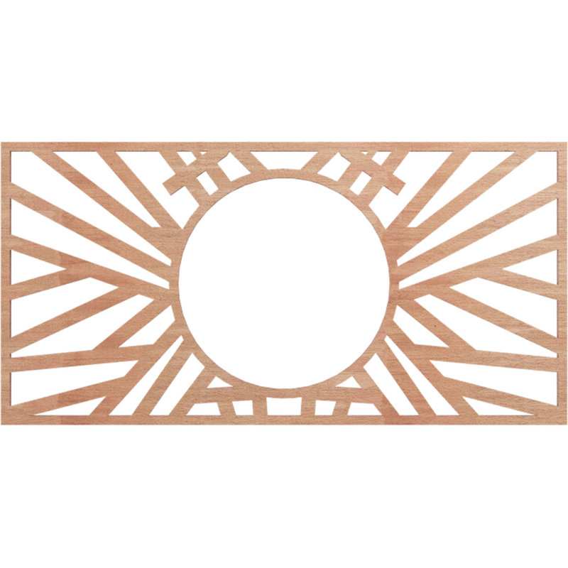 26"W x 13"H x 9 5/8"ID x 1/4"T Hoover Wood Fretwork Pierced Ceiling Medallion, Hickory, 13" H x 26" W x 0.25" D, Cherry