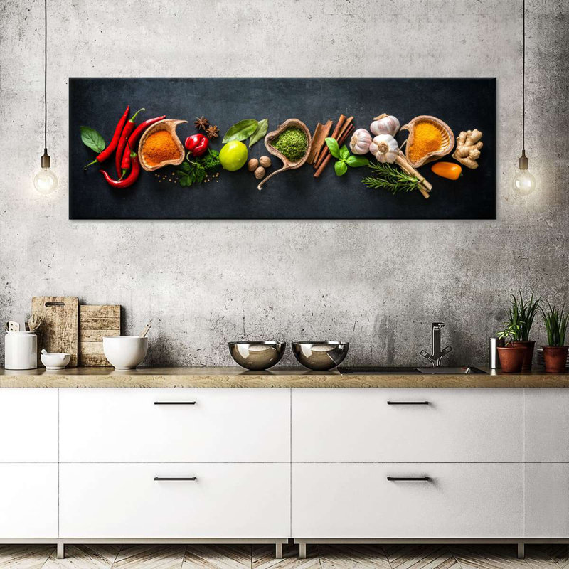 " Spices For Cooking Canvas Print ", 12" H x 36" W x 1.25" D