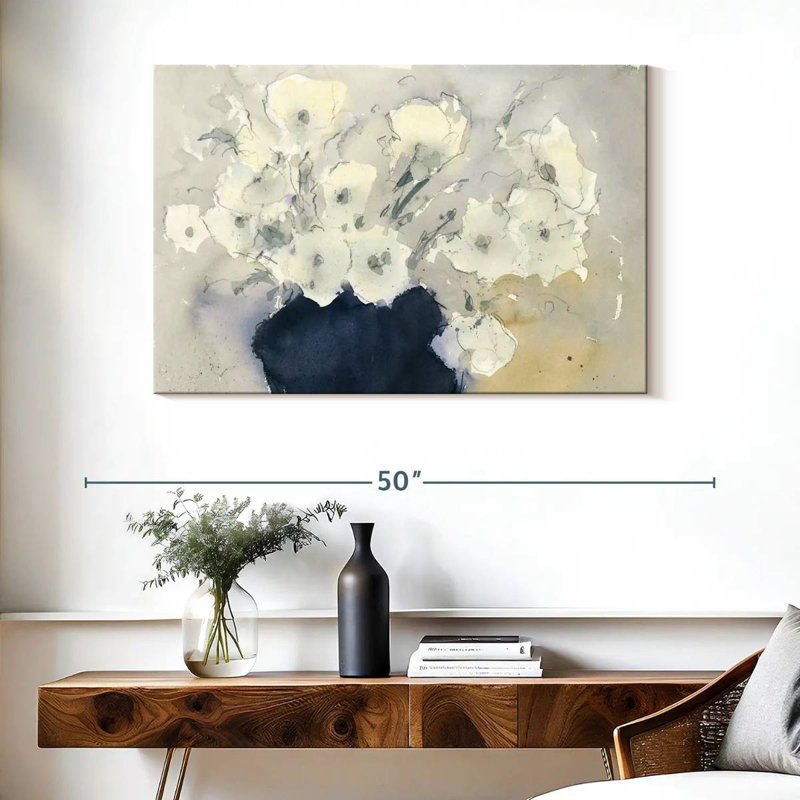 Bouquet Harnek laiteux blanc, H 26 po x l 39 po