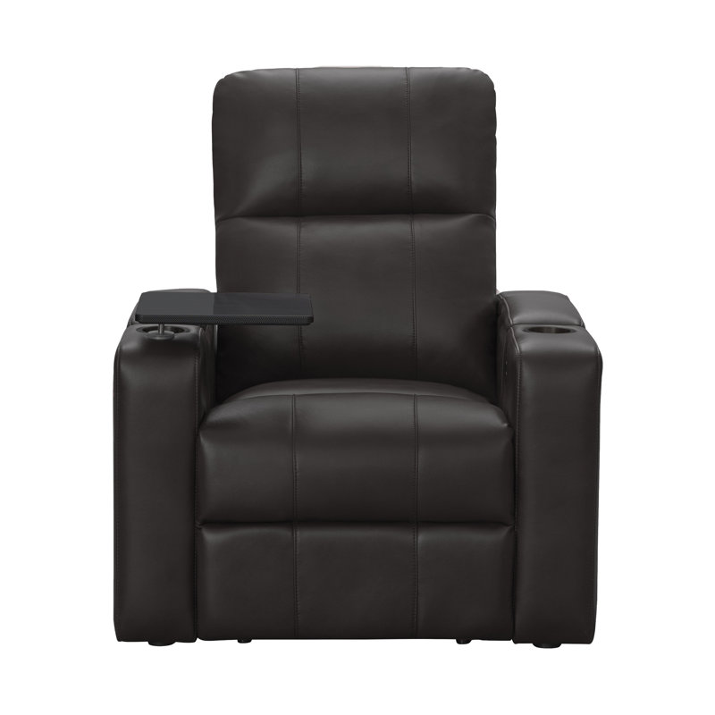 Vannatta Faux Leather Power Recliner, Brown Leather Match