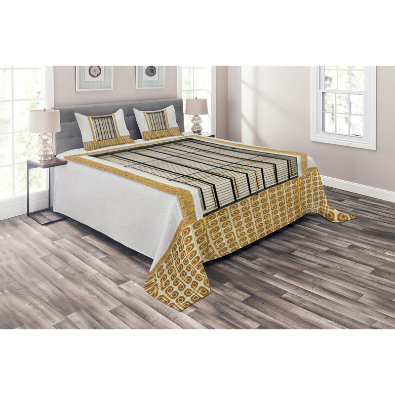 Modern & Contemporary Coverlet, Queen Bedspread + 2 Shams