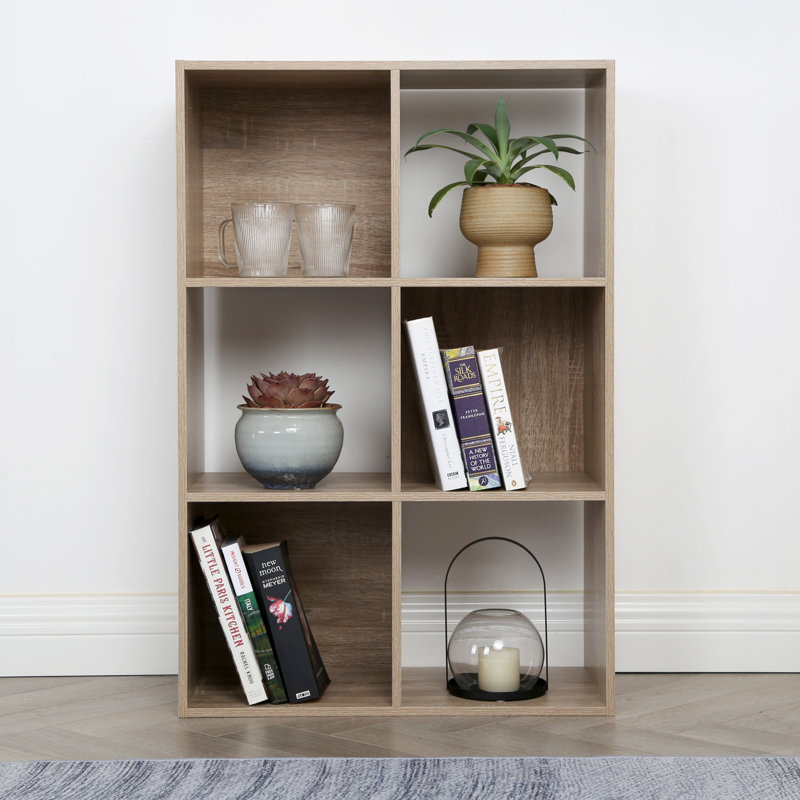 Milina 90cm H x 60cm W Cube Bookcase, Oak