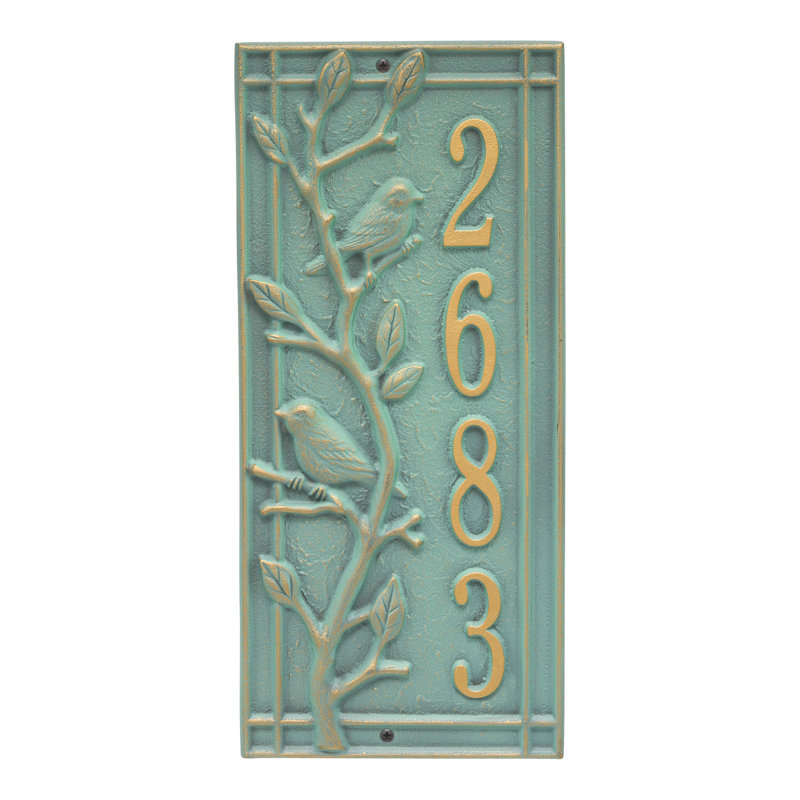 Woodridge Personalized Standard 1-Line Wall Address Plaque, Bronze/Verdigris, Yes