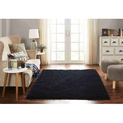 Tapis noir à poils longs Headrick