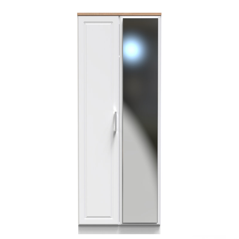 Aalysia Manufactured Wood Wardrobe, White Ash/Modern Oak