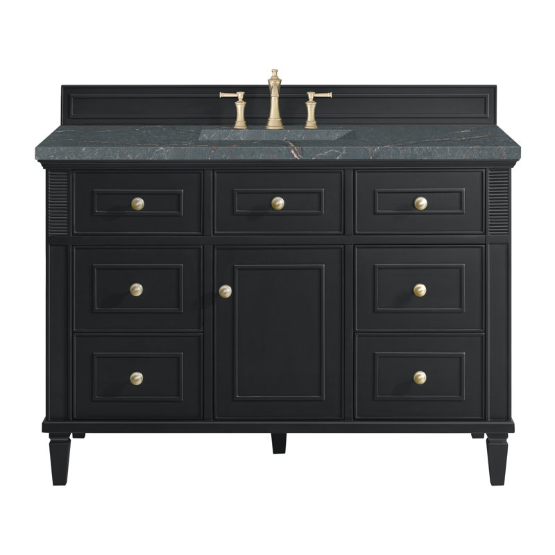 Lorelai 48'' W Single Vanity, Black Onyx, Parisien Bleu