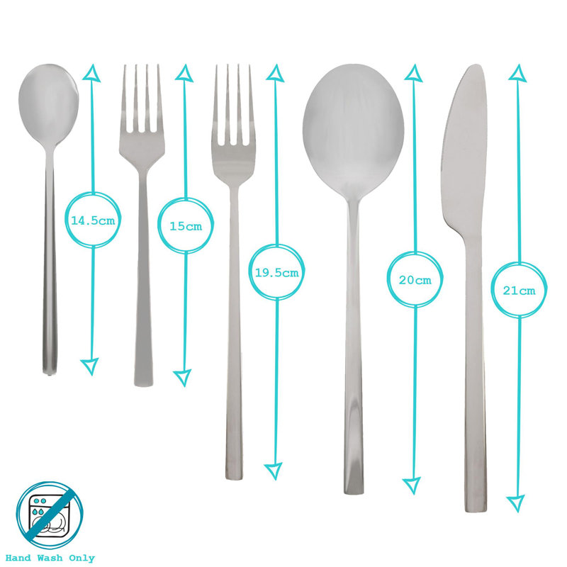 Argon Tableware Stainless Steel Cutlery Set, Silver