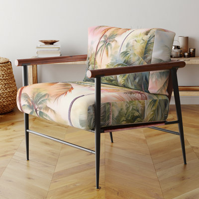 Fauteuil tropical rembourré Palm Trees
