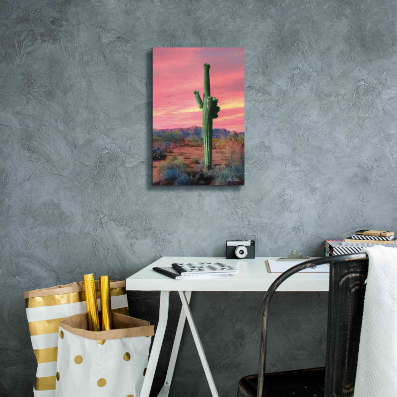 Union Rustic «Vibrant Cactus Sunset» par Lori Deiter, H 18 po x l 12 po x P 0,75 po
