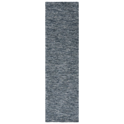 Furness Handloomed Wool Cotton Rug in Navy/Gray