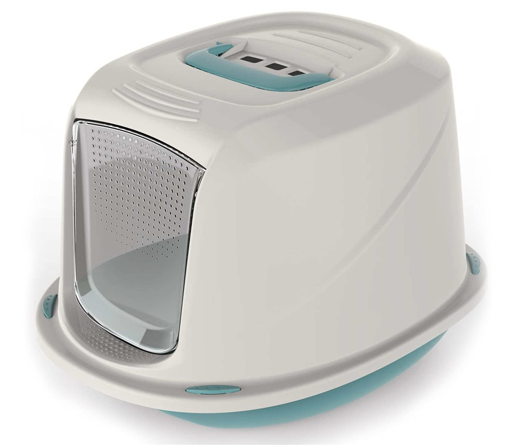 Litter box with clearance door