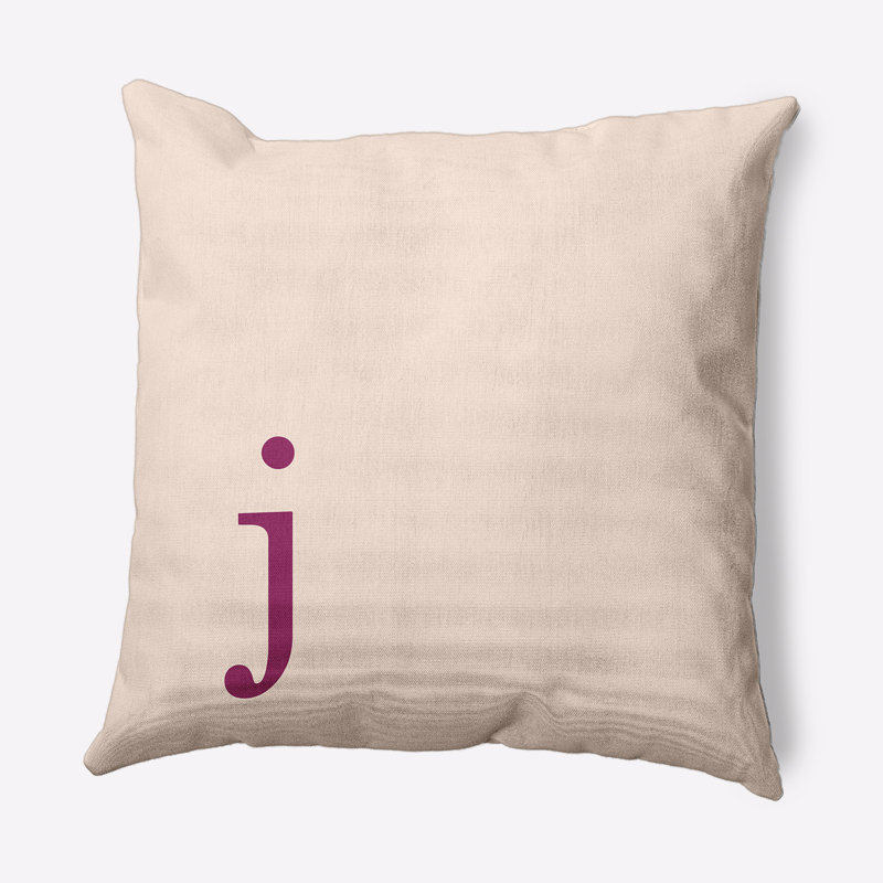 Reversible Throw Pillow, 16" x 16", Dusty Rose, J