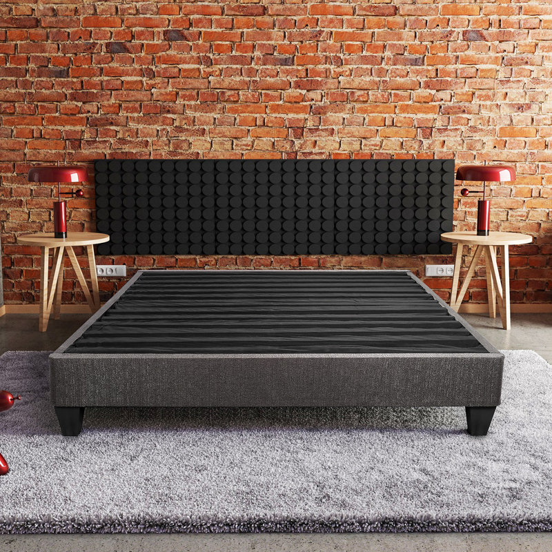 Contemporain 14 po Base de matelas plateforme, base de lit tapissier, Très grand lit