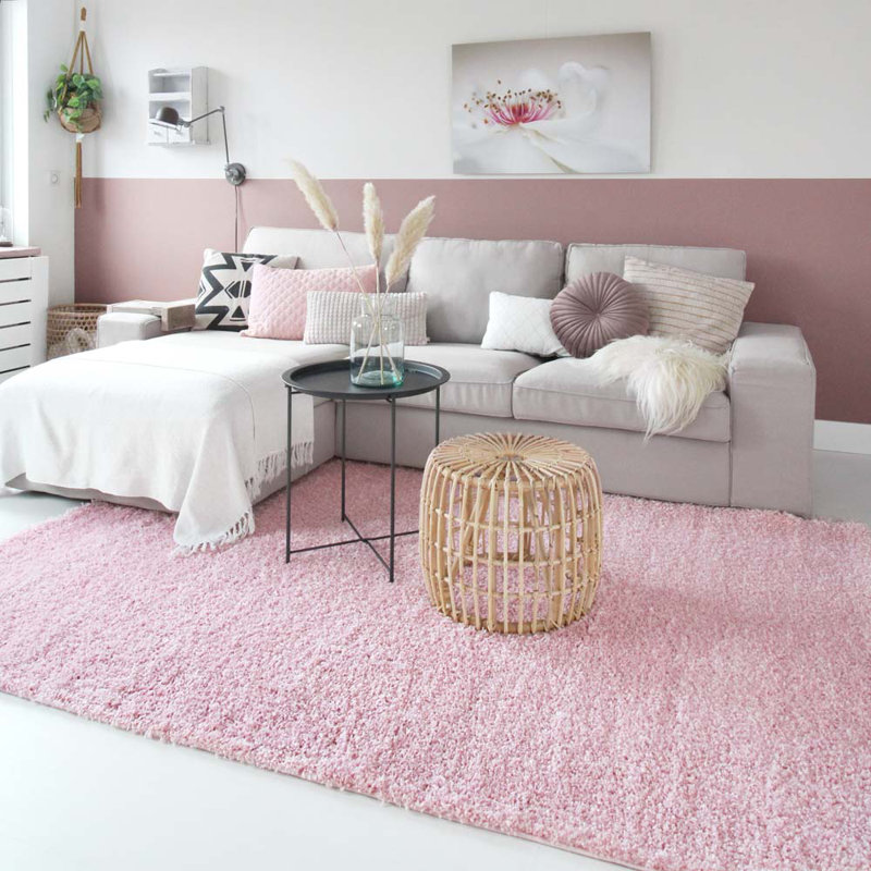 Abilene Shaggy Pink Rug, Rectangle 300 x 400cm