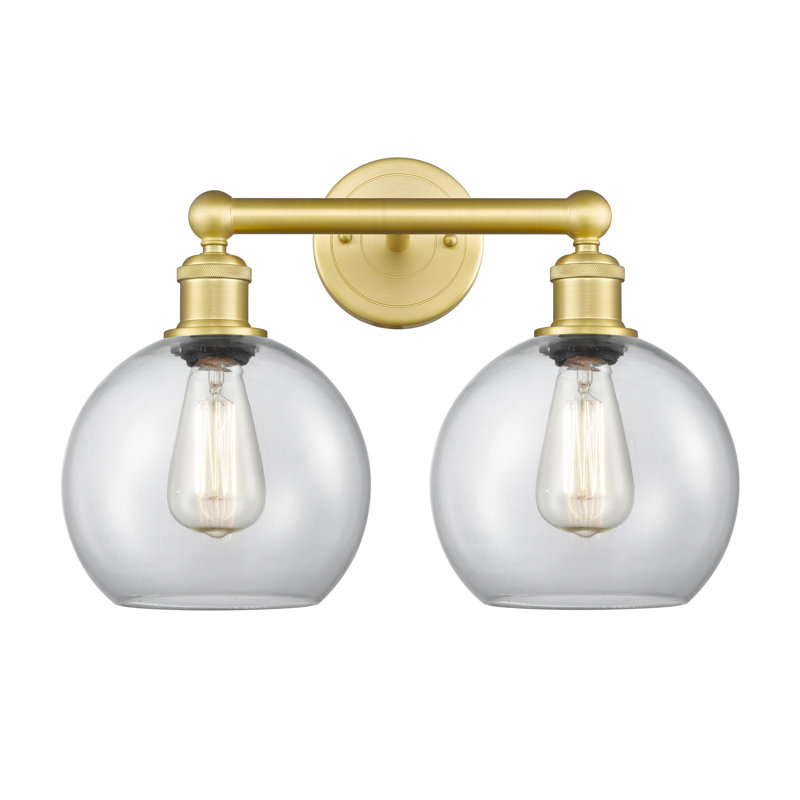 Éclairage pour salle de bain 2 lumières Ellington, Transparent, Or satiné