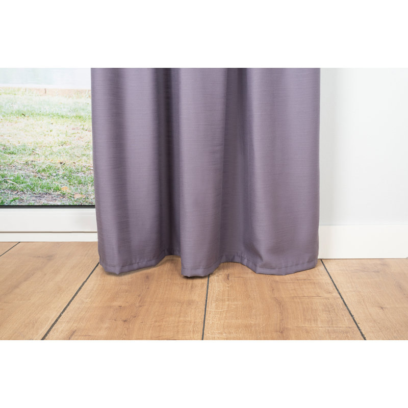 Flower Eyelet Blackout Single Door Curtain, Blackberry