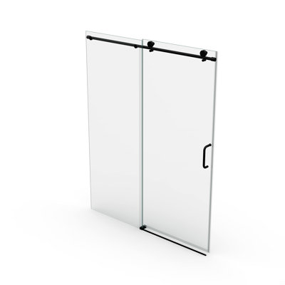 56" - 60" W X 76" H Single Sliding Shower Door, Frameless Bathroom Sliding Door With 1/4" (6Mm) Tempered Glass