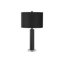 Lampe de table arquée en métal noir et abat-jour noir Oksana, H 27,26 po x l 14,82 po x P 14,79 po